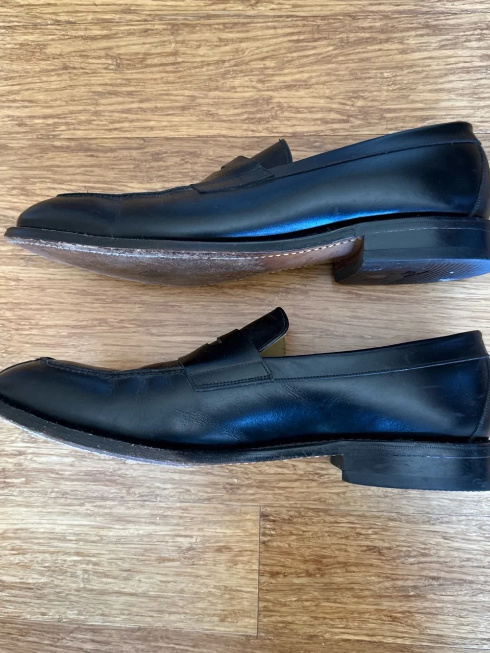 Johnston & Murphy Men’s Black Leather Penny Loafers size 12 men’s